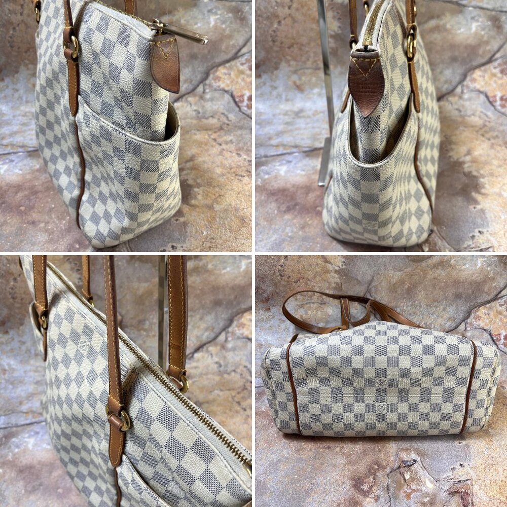 Louis Vuitton Totally MM Tote Bag Canvas Damier Azur Shoulder Bag - Picture 3 of 14